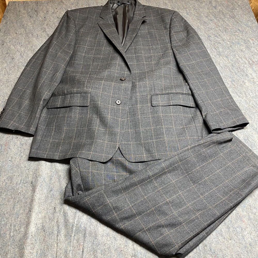 Lauren‎ Ralph Lauren Suit Mens 50L Gray  Wool Jacket Pants Windowpane Canada